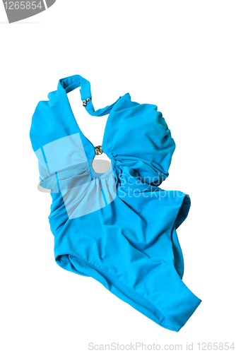 Image of blue woman swimming suit isolated on white