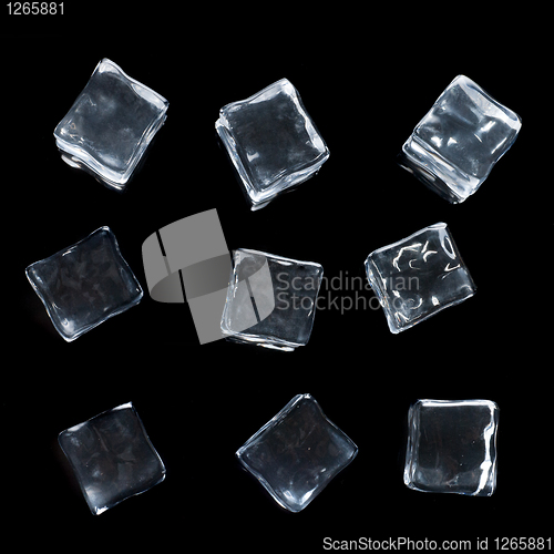 Image of ice cubes isolated on black