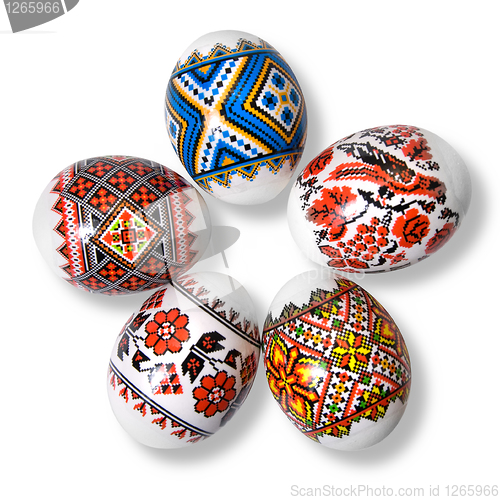 Image of easter eggs on white