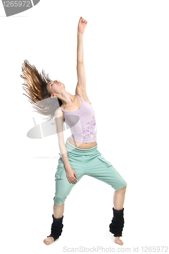 Image of Posing young dancer isolated on white background