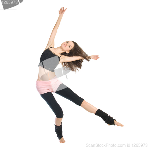 Image of posing young dancer isolated on white background