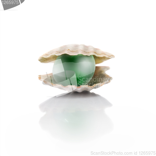 Image of stylized green pearl isolated on white
