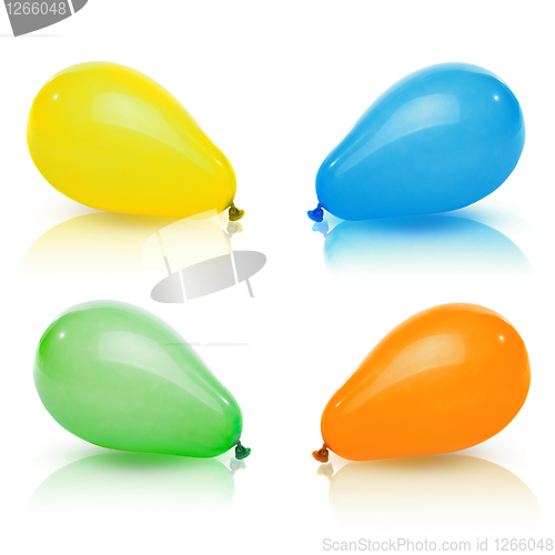 Image of color balloons isolated on white