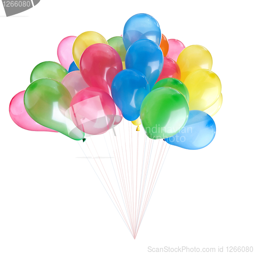 Image of color balloons isolated on white