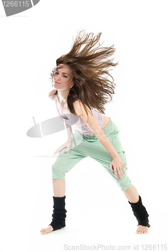 Image of Posing young dancer isolated on white background