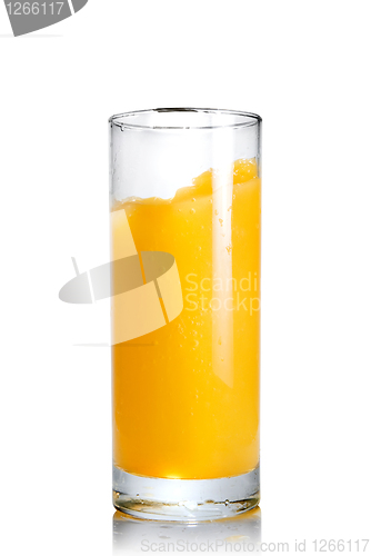 Image of orange juice in the glass isolated on white