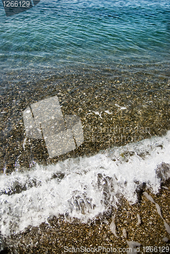 Image of sand stones and water wave