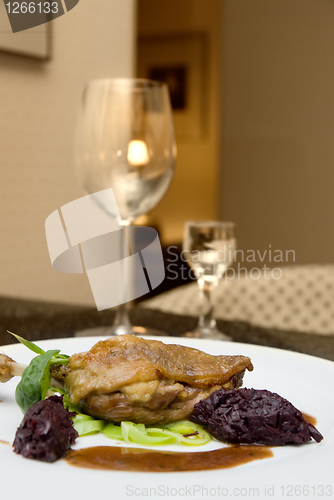 Image of fried chicken isolated on the plate