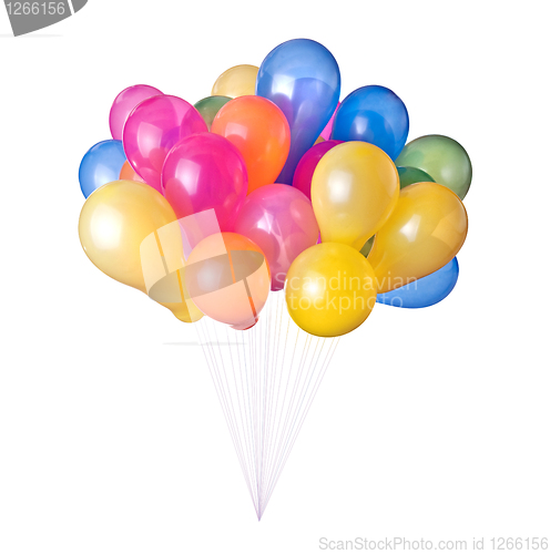 Image of color balloons isolated on white