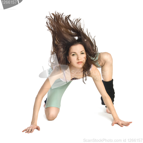 Image of Posing young dancer isolated on white background