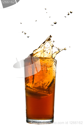 Image of splash of cola isolated on white