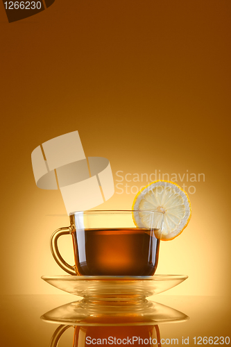 Image of cup of tea with lemon