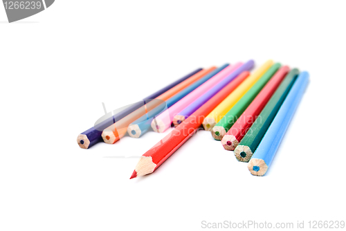 Image of color pencils isolated on white