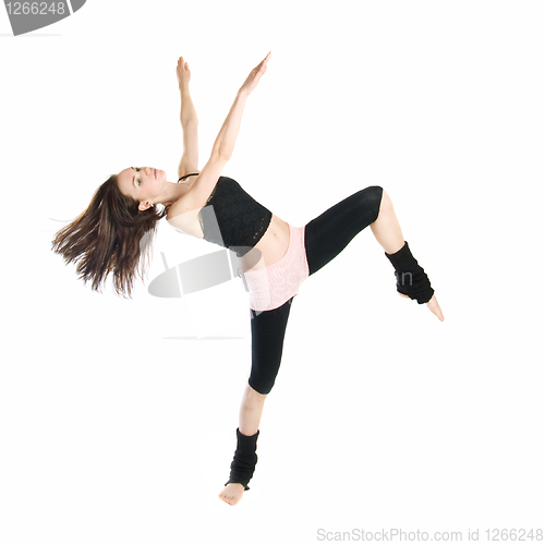 Image of posing young dancer isolated on white background