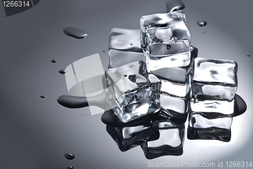 Image of ice cube with water drops