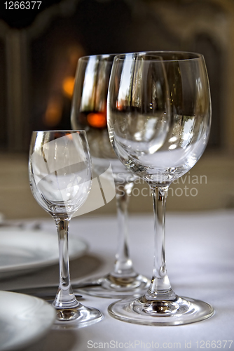 Image of Glass goblets on the table