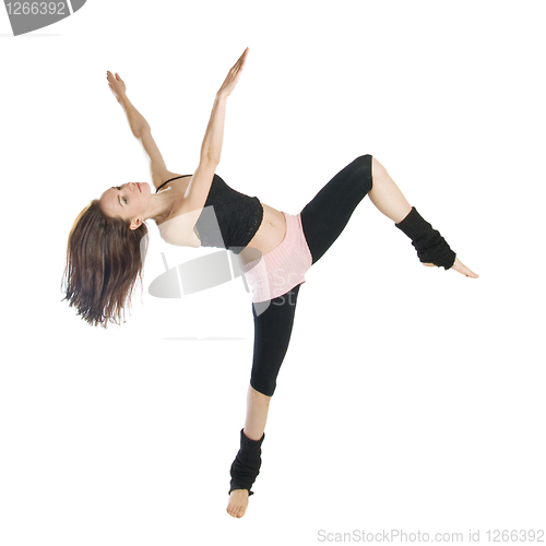 Image of posing young dancer isolated on white background