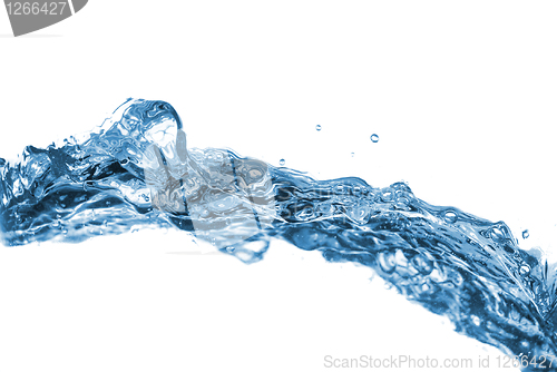 Image of water splash with bubbles isolated on white