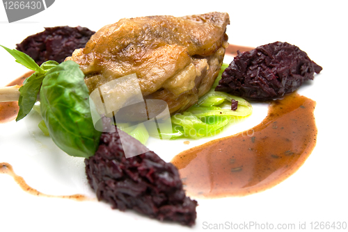 Image of fried chicken isolated on white