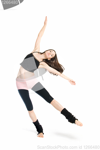 Image of posing young dancer isolated on white background