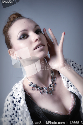 Image of portrait of attractive young woman