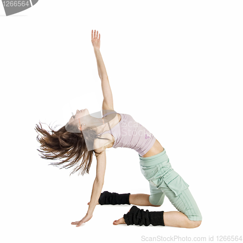 Image of Posing young dancer isolated on white background