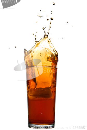 Image of splash of cola isolated on white