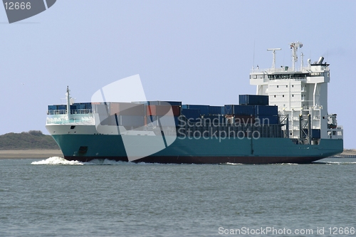 Image of Cargo ship  to approach  port of rotterdam