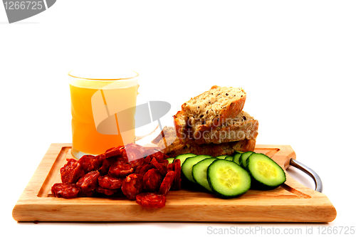 Image of small meat and vegetable breakfast