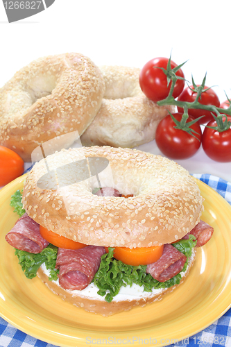 Image of Bagel with salami