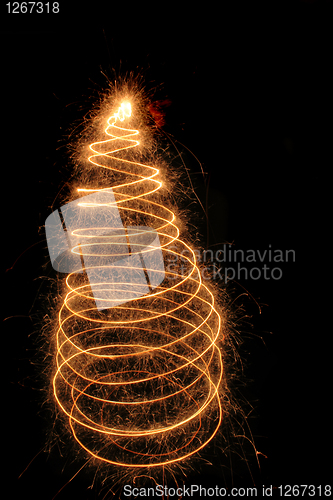 Image of christmas tree from the sparklers