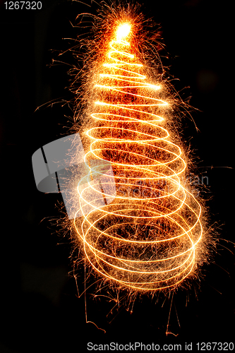 Image of christmas tree from the sparklers