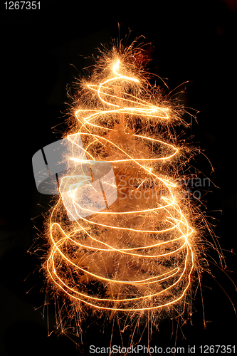 Image of christmas tree from the sparklers