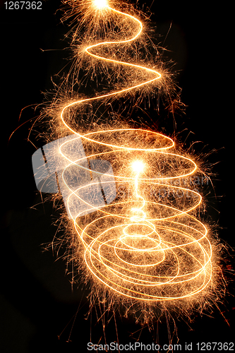 Image of christmas tree from the sparklers