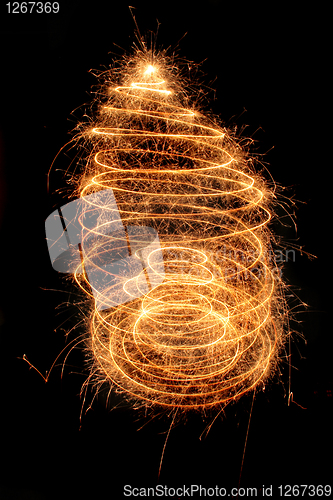 Image of christmas tree from the sparklers