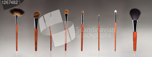 Image of Set of makeup brushes