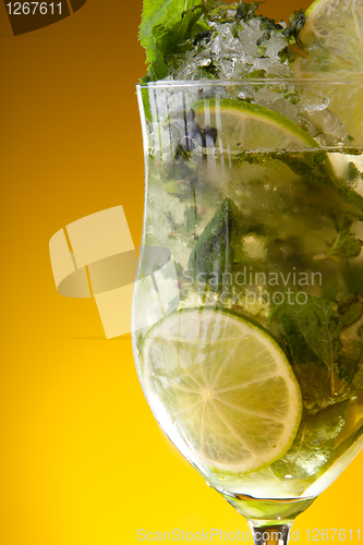 Image of Close-up of glass with lemonade