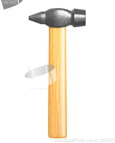 Image of Classic hammer isolated, frontal view