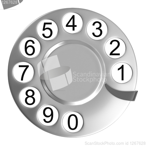 Image of Silver telephone disc isolated 
