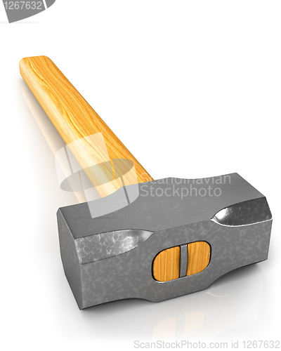 Image of Metal sledge hammer isolated, closeup