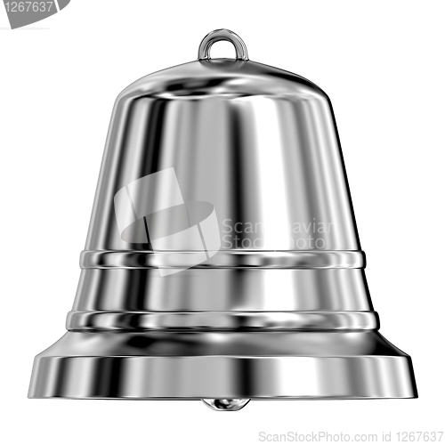 Image of Shiny metal bell,frontal view