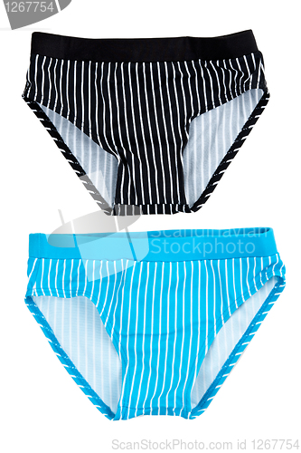 Image of Two striped pants, blue and black