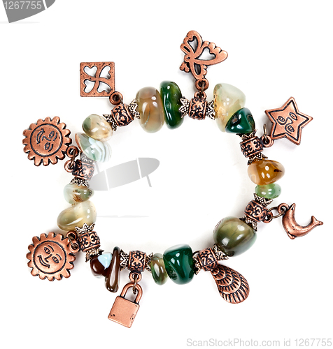 Image of bracelet with stones and chain
