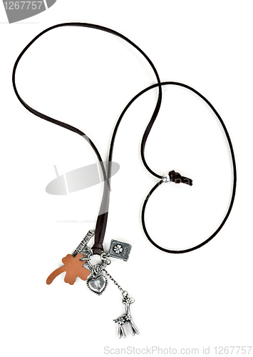 Image of necklace with leather strap