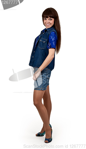 Image of girl in denim shorts