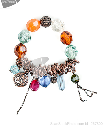 Image of bracelet with stones and chain