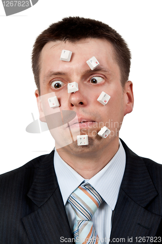 Image of word STUPID vylodennoe buttons on the face