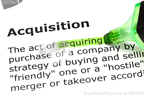 Image of 'Acquiring' highlighted, under 'Acquisition' 