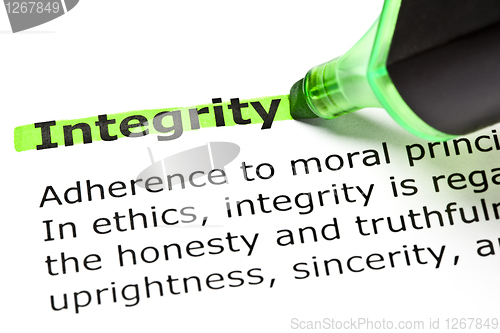 Image of 'Integrity' highlighted in green