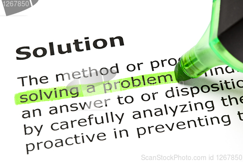 Image of 'Solving a problem', under 'Solution' 